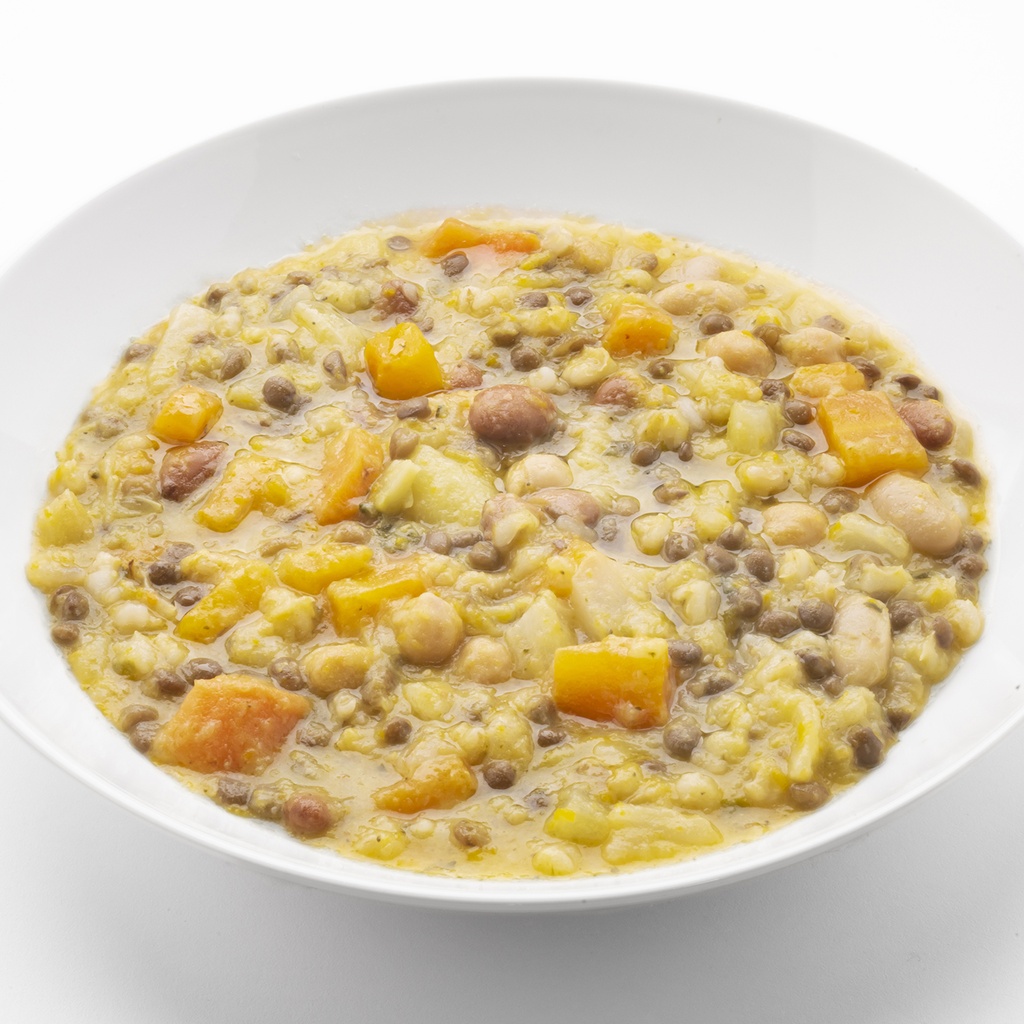 Zuppa di legumi, cereali e verdure