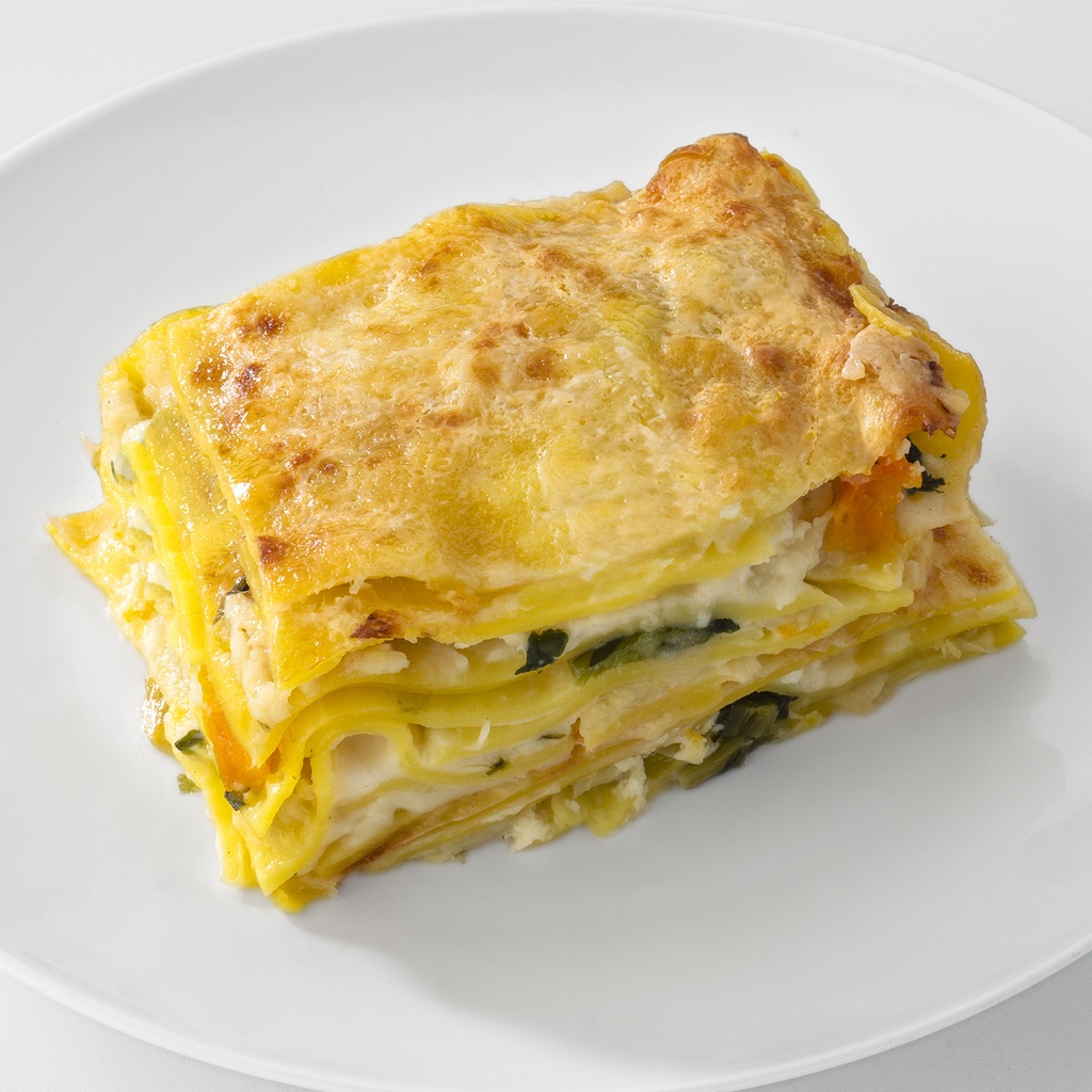 Lasagne verdi con verdure di stagione e taleggio